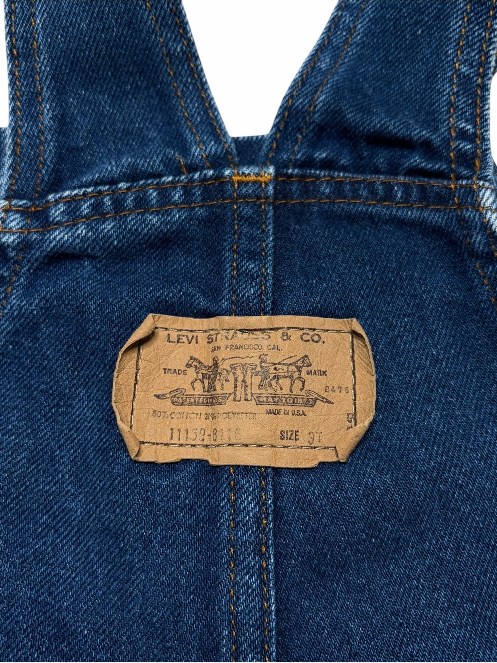 Vintage Levi’s Orange Tab Denim Overalls Pants Retro Casual School Size 3T - Picture 6 of 10